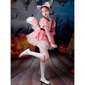 兒童服裝粉色小狐貍動物女童cosplay玲娜貝兒裝扮演出服飾連衣裙