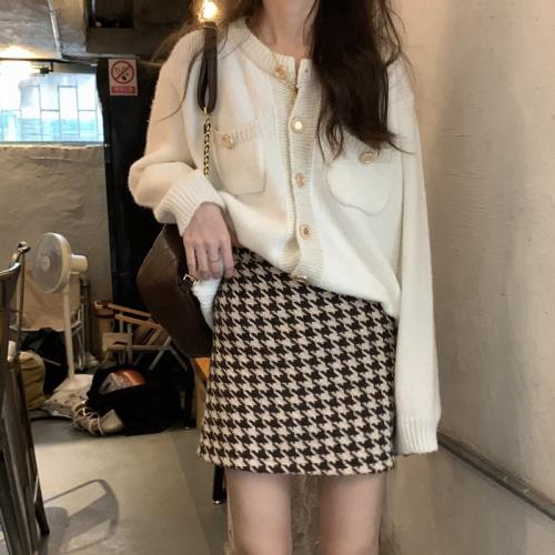 秋冬季減齡氣質套裝毛衣搭配短裙子小個子搭配顯高兩件套女裝洋氣