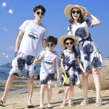 沙灘海邊韓版網紅母女親子裝