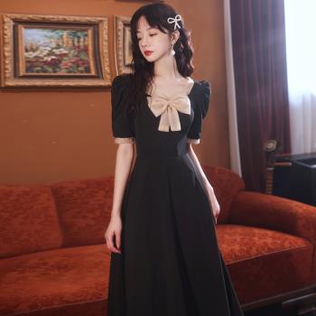 黑色平時可穿連衣裙小晚禮服