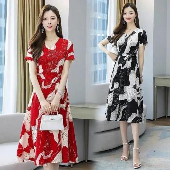 4XL碎花連衣裙Summer women fashion floral dress lady dresses