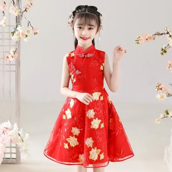中國風背心裙夏季旗袍演出服童裝