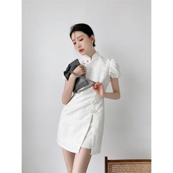 氣質復古中國風改良版短款旗袍