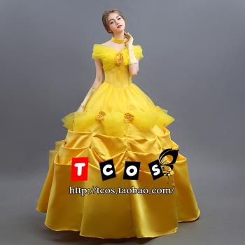 TCOS 迪士尼公主cos 美女與野獸貝兒公主裙演出服公主cosplay服裝