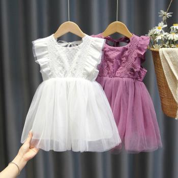 女寶寶公主裙夏季新款洋氣嬰童仙女連衣裙夏款女童禮服蓬蓬紗裙子