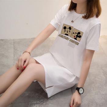 純棉夏裝短袖韓版卡通T恤連衣裙