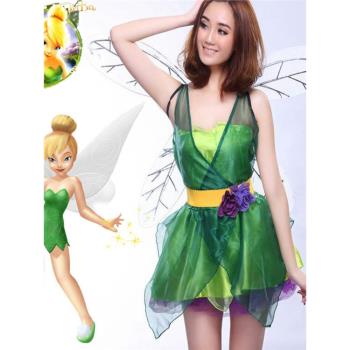 新款成人迪士尼小叮當公主裙萬圣節Tinker Bell 花仙子活動表演服