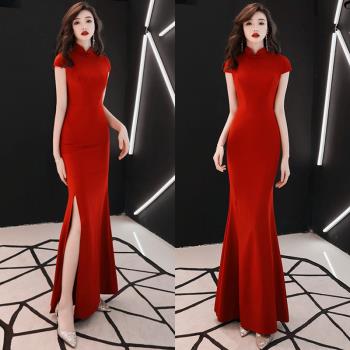 晚禮服優雅修身宴會演出走秀旗袍