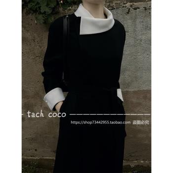 Tach Coco冷淡風氣質黑色長裙