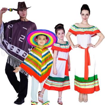 萬圣節成人女款墨西哥民族連衣裙披風化妝舞會cosplay舞臺表演服