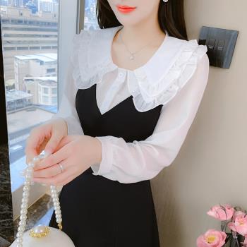 lolita高級感赫本連衣裙女裝春季2023年新款小個子顯瘦氣質小黑裙