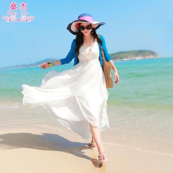 女裝雪紡泰國白色波西米亞沙灘裙