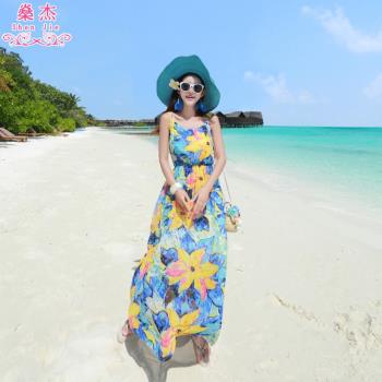 泰國波西米亞雪紡顯瘦沙灘裙