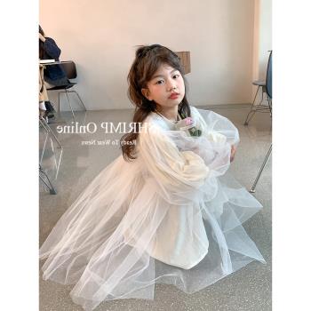 女童公主韓國寶寶泡泡袖公主裙子