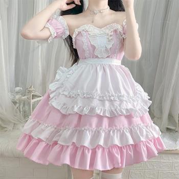 Cosplay女裝大佬性感大碼女傭洛麗塔偽娘變裝連衣裙性感蘿莉套裝
