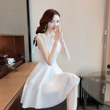 小香風白色夏季禮服短款仙女裙