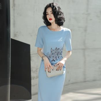名媛小眾高階感媽媽婚宴裝晚禮服