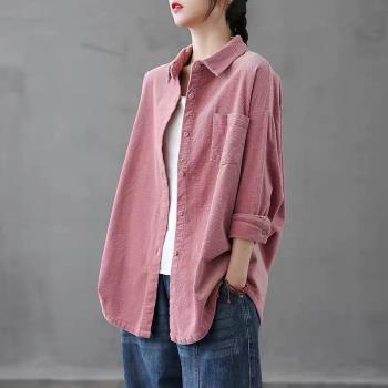 加厚燈芯絨寬松休閑百搭襯衣文藝
