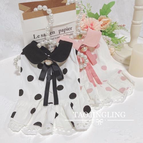 波點の公主連衣裙 寵物泰迪衣服夏天裝馬爾濟斯狗狗薄款春夏裙子