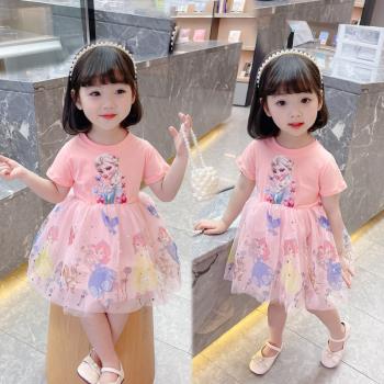 女寶寶夏裝連衣裙2022兒童愛女童夏季洋氣裙子潮童公主裙子衣服莎