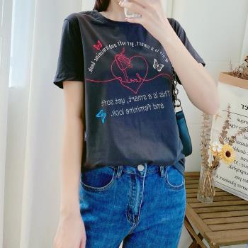 COCO時尚字母韓版顯瘦印花T恤