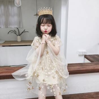 夏季韓國版星星網紗公主裙子童裝