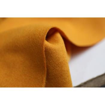 日本進口細膩溫潤暖和香橙色針織羊毛羊絨面料設計師連衣裙布料