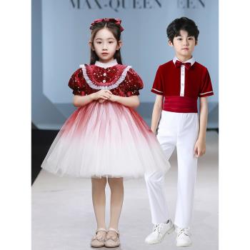 六一中小學生舞蹈裙朗誦古箏表演服兒童幼兒園男女大合團唱演出服