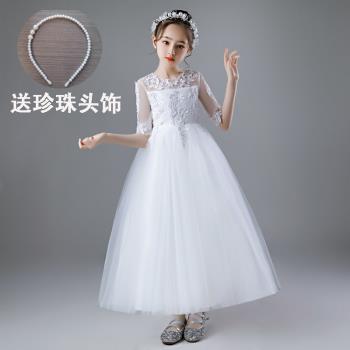 蓬蓬西裝白色紗裙公主花童禮服