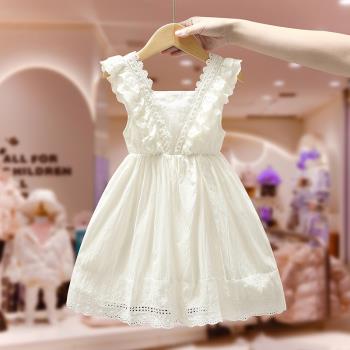 女童夏季白色韓版薄款連衣裙