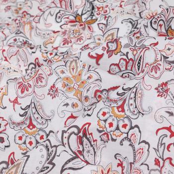 日本進口小紋工房60支純棉布料連衣裙佩斯利紅色透氣夏季服裝面料