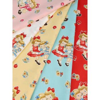 日本進口30支平紋棉布料瑪格麗特柔軟卡通童裝連衣裙舒適服裝面料