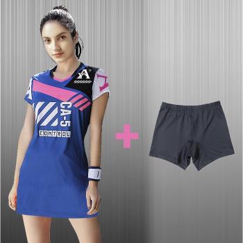 羽毛球套裝女衣連衣裙網球乒乓夏運動裙褲速干比賽時尚短袖韓國服