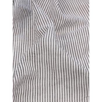 日本進口小紋工房天絲棉布料灰色條紋連衣裙輕薄透氣夏季衣服面料