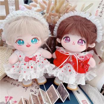 棉花娃娃20cm釐米娃衣服明星公仔正常體胖胖體裸娃仁果小妹連衣裙