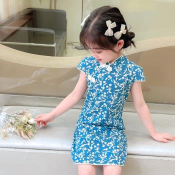 旗袍女童夏一歲女寶寶碎花裙夏裝衣服童裝嬰兒連衣裙兒童漢服夏季