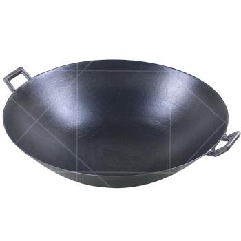 老式傳統雙耳手工炒鍋生鐵無涂層加厚鑄鐵圓底尖底家用柴雞大鐵鍋