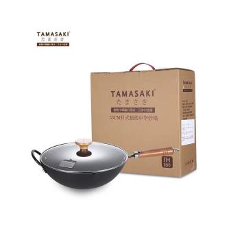 日本TAMASAKI牌極鐵鍋33cm炒鍋平底不粘無涂層鍋家用炒菜鍋不沾大