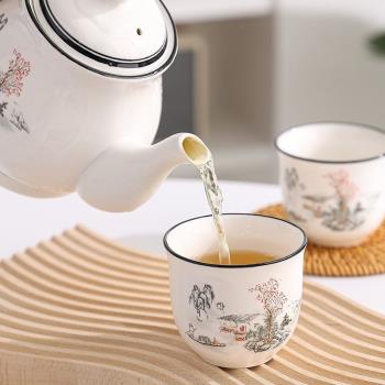 陶瓷茶壺茶杯酒店辦公室用茶水壺耐高溫大小號水壺水杯整套裝泡茶