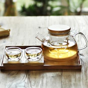 日式玻璃茶壺耐熱防爆茶杯家用花草水果花茶壺大容量功夫茶具套裝