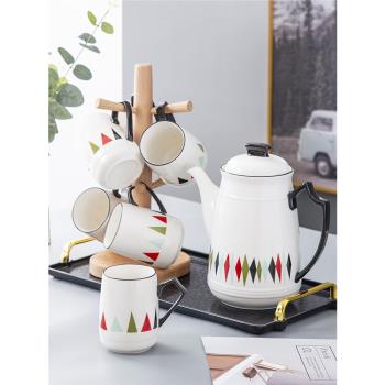 陶瓷大容量耐用高溫客廳水杯茶壺