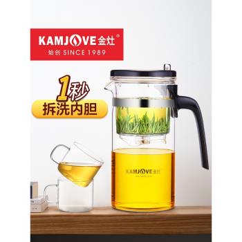 金灶 TP-165 飄逸杯全拆洗泡茶壺家用沖茶器過濾玻璃茶壺套裝茶具