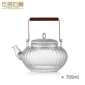 左茗右器耐高溫燒水壺透明玻璃泡茶功夫茶具明火電陶爐煮茶提樑壺