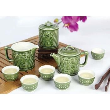 乾唐軒活瓷龍鳳茶具陶瓷茶杯茶海功夫茶具茶葉罐整套