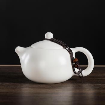 輕奢耐熱玻璃茶壺家用泡茶專用白功夫茶具套裝單個壺器小陶瓷蓋碗