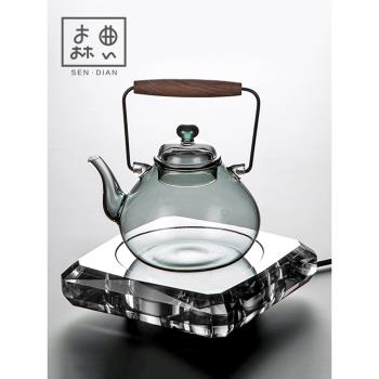 煮茶器煮茶爐家用高階小型玻璃茶壺燒水耐高溫蒸白茶專用養生套裝