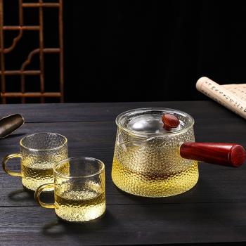 玻璃茶壺木把耐高溫過濾電陶爐煮茶家用茶水分離泡茶單壺茶具套裝