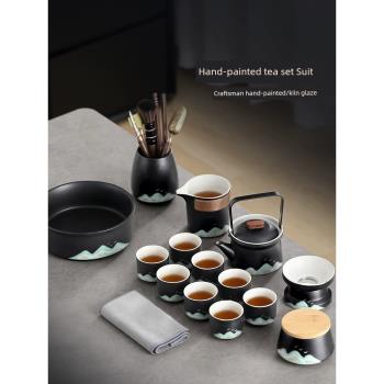 功夫茶具套裝家用茶壺蓋碗茶杯客廳簡約陶瓷干泡茶盤輕奢高檔禮盒