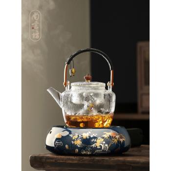 尚言坊嚴選有田燒電陶爐煮茶器玻璃煮茶壺白茶蒸茶壺煮茶爐花茶壺