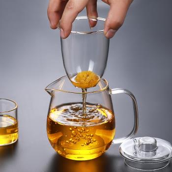 玻璃茶壺耐高溫茶水分離花茶壺家用泡茶壺加厚煮茶器茶杯茶具套裝